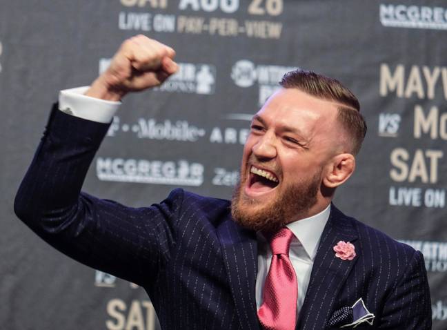 McGregor was back on his feet after the accident. Credit: Xinhua / Alamy Stock Photo