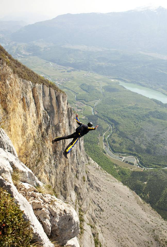 Monte Brento is a popular base jumping destination in Italy. Credit: Alamy