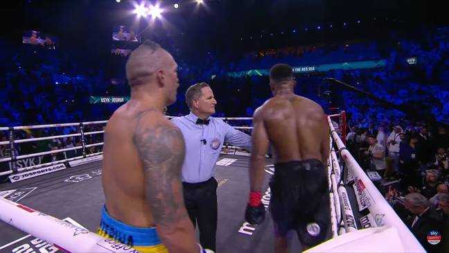 A split decision victory was awarded in favour of Usyk Credit: Sky Sports Boxing/YouTube 