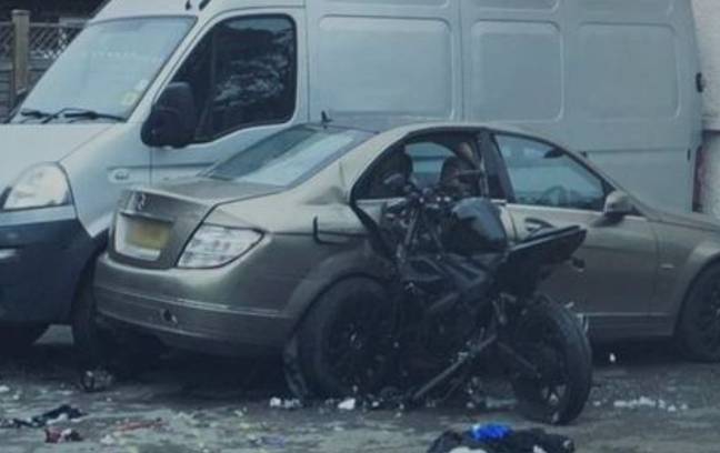 White crashed while pursuing the burglars. Credit: Bedfordshire Police