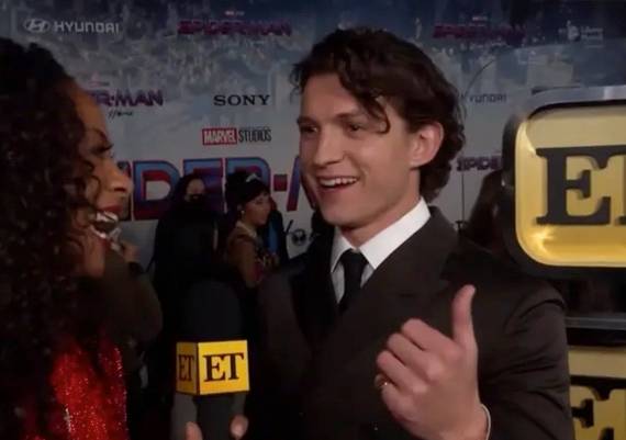 Tom Holland stopped the interview when he heard Zendaya arrive. Credit: ET