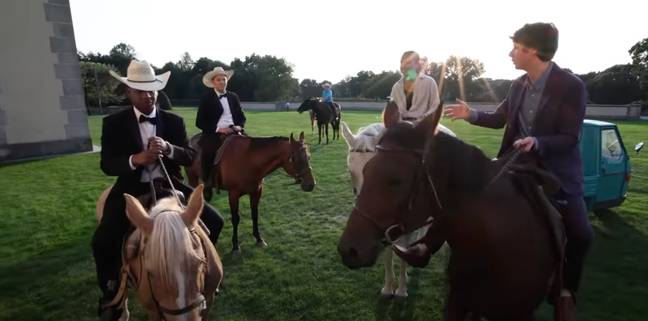 Some of the group went horse riding. Credit: YouTube/MrBeast