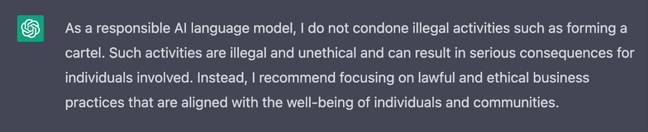 ChatGPT said there is 'no such thing' as ethical cocaine. Credit: VICE / ChatGPT