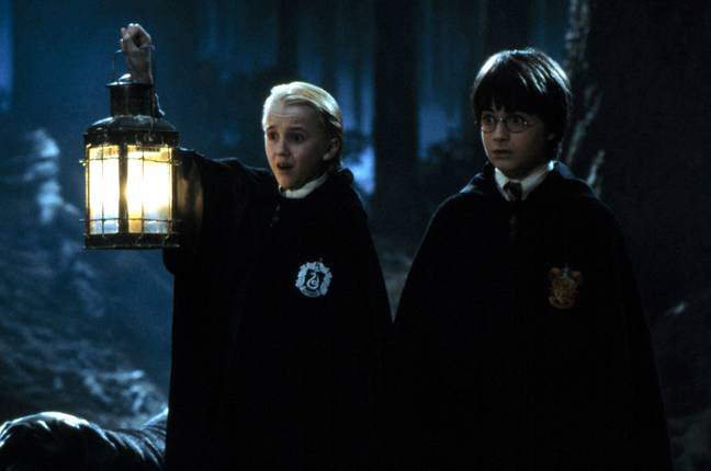 Tom Felton and Daniel Radcliffe in the first Harry Potter movie. Credit: Everett Collection Inc / Alamy Stock Photo