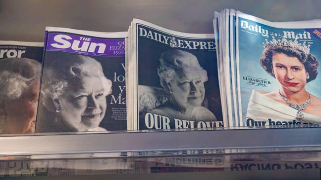 British newspapers from the day after the Queen's death are now selling for a lot of money. Credit: Alamy/Paul Lawrenson