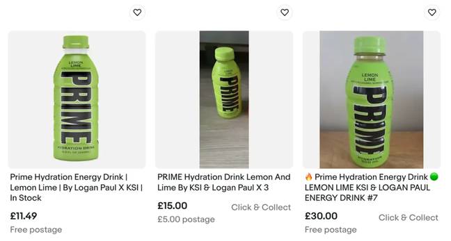 Prime drinks are being resold for profit on eBay. Credit: eBay