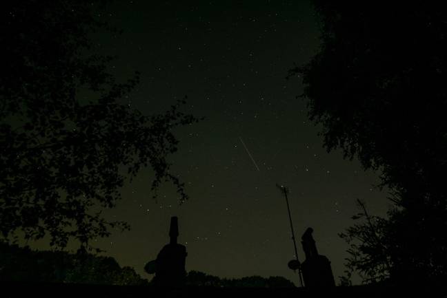 One of the Draconids pictured in the skies above Yorkshire during 2020's meteor shower. Credit: Adam Vaughan / Alamy Stock Photo
