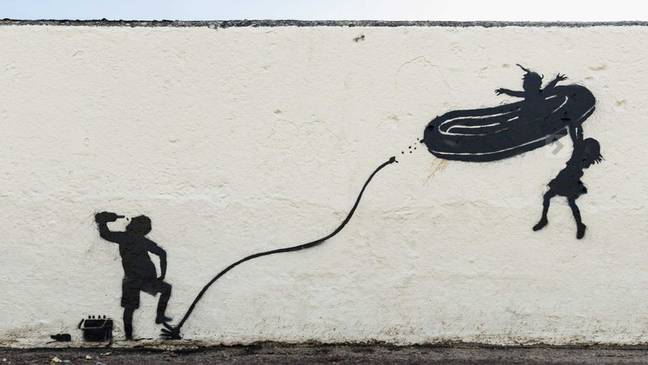 The mural is to move into a museum. Credit: Banksy