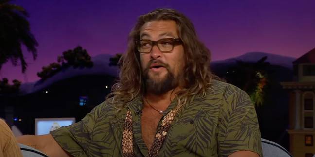Jason Momoa on The Late Late Show with James Corden this week. Credit: CBS