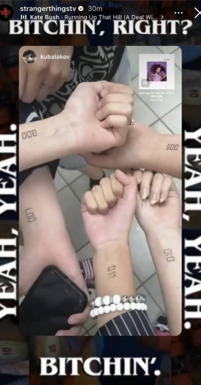 Stranger Things shared photos of fan tattoos on Instagram. Credit: Instagram/@strangerthingstv