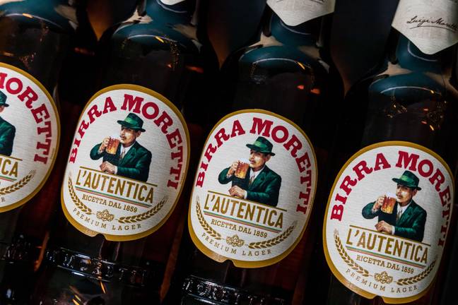 Birra Moretti is brewed over in the UK. Credit: Thomas Eversley / Alamy Stock Photo