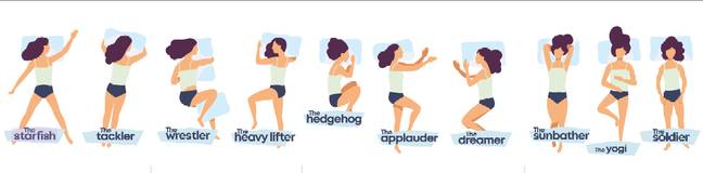 The different sleep positions you have to choose from. Credit: Levitex