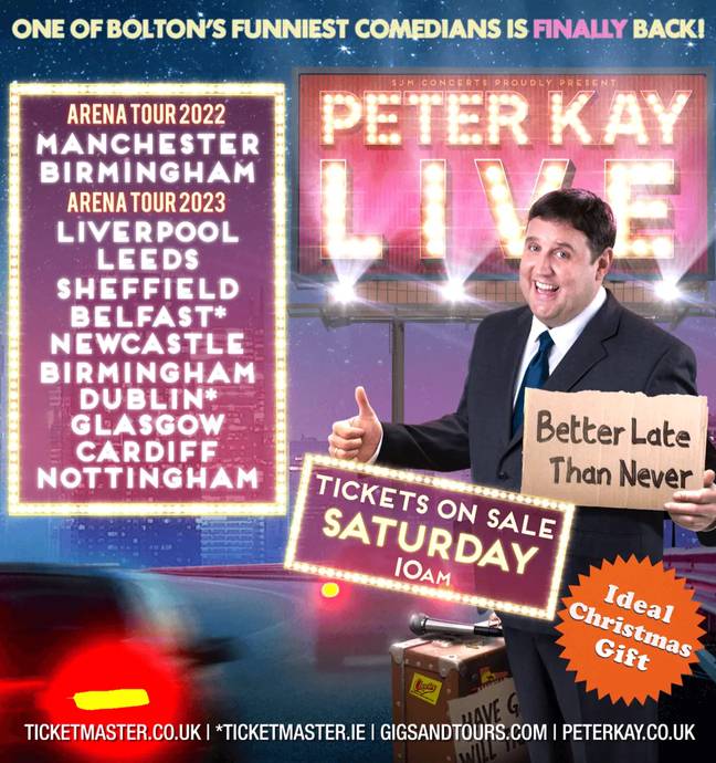 The comedian is embarking on his first tour in 12 years. Credit: Peter Kay website
