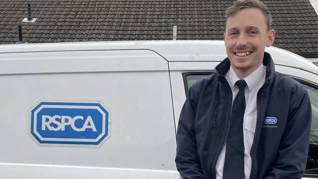 Inspector King removed the snake from the industrial estate. Credit: RSPCA