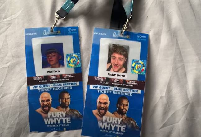 Jack and the 'VIP passes' he created. Credit: YouTube/Jack Taylor