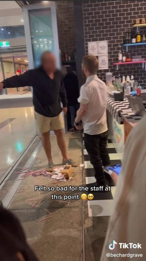 The man was seen shouting at staff in Karen's Diner. Credit: TikTok/@bechardgrave