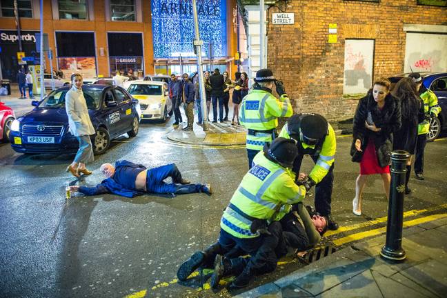 Joel's OG photo, taken on Well Street, also depicted the chaos of New Year's Eve. Credit: Joel Goodman
