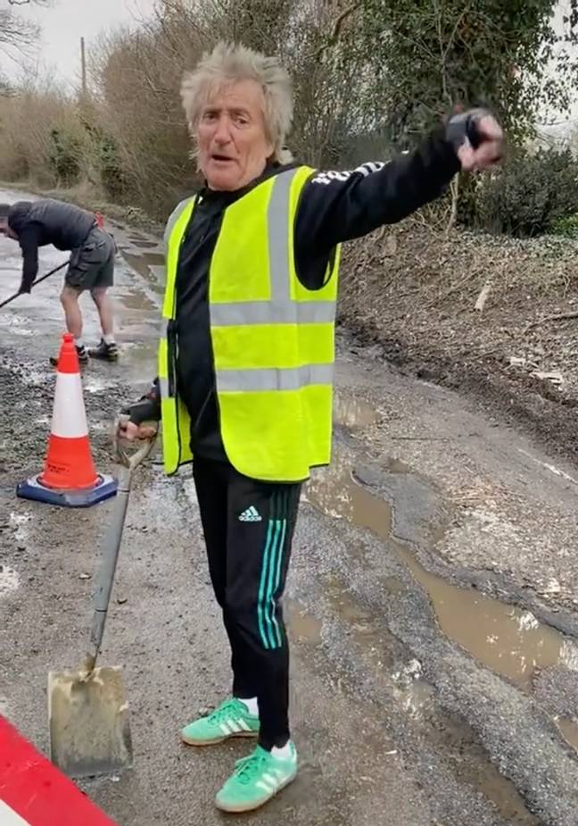 Rod complained about the state of the road. Credit: Instagram/@sirrodstewart