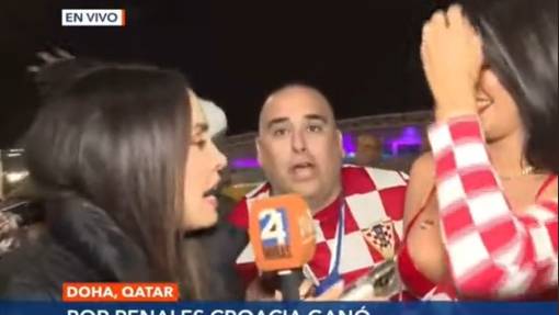 The man interrupted the interview just to say he was from Croatia. Credit: futbolecua/ TikTok