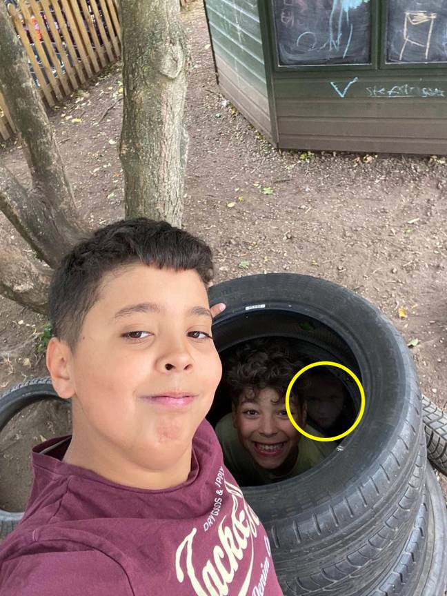A 12-year-old schoolboy was given the spook of his life when he was photobombed by the ‘ghost of a girl’. Credit: Kennedy News and Media