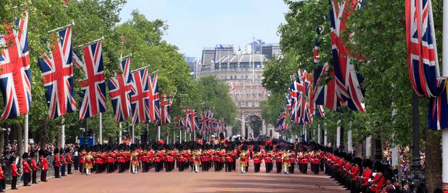 The Trooping of the Colour event is held every summer in celebration of the monarch's birthday. Credit: Alamy
