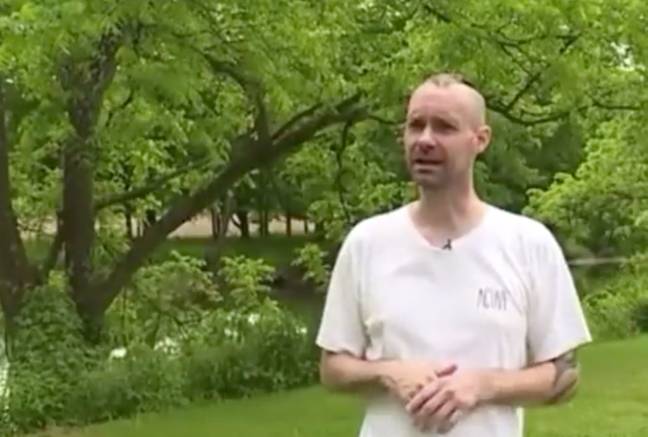 Matthew Haverly speaks to interviewers about a body found in the Creek near his house. Credit: WNEP