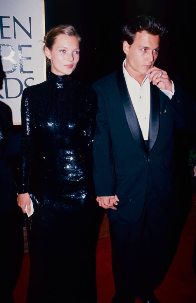 Moss and Depp in 1995. Credit: Alamy
