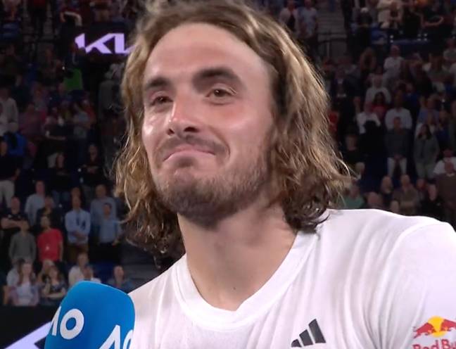 Stefanos Tsitsipas looked very pleased with himself. Credit: Australian Open