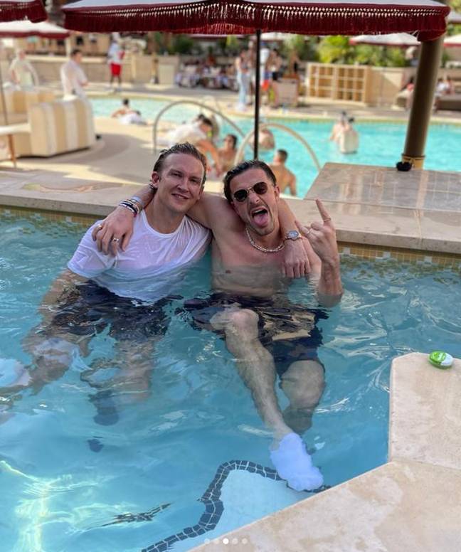 Jack Grealish has been well and truly getting on it in Las Vegas. Credit: Instagram/@jamesbmadders