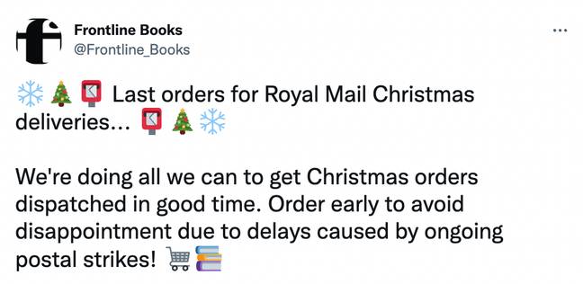 The strikes will continue throughout December. Credit: @Frontline_Books