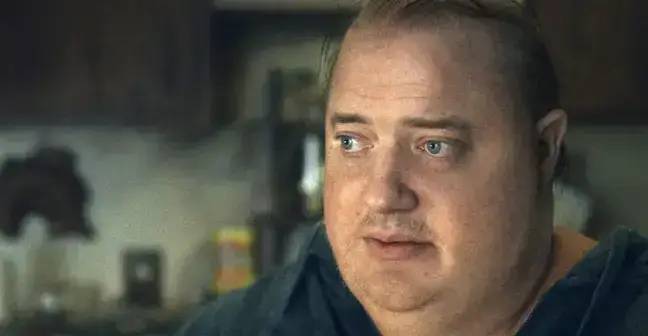 Brendan Fraser dons a set of incredible prosthetics to play a 600lb man in The Whale. Credit: A24