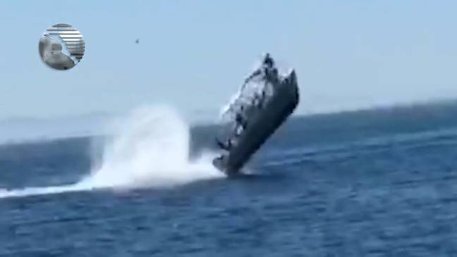 The whale's impact resulted in the vessel flying into the air. Credit: Newsflash
