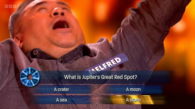 Melfred got the correct answer and won £96,000. Credit: BBC