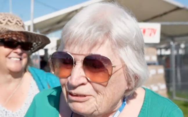 Nanny Pat has waited two years to go to the iconic festival. Credit: BBC News