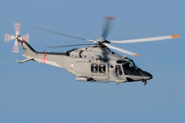 An AW139 Helicopter, the kind which drew the penis in the sky. Credit: Touch The Skies / Alamy Stock Photo