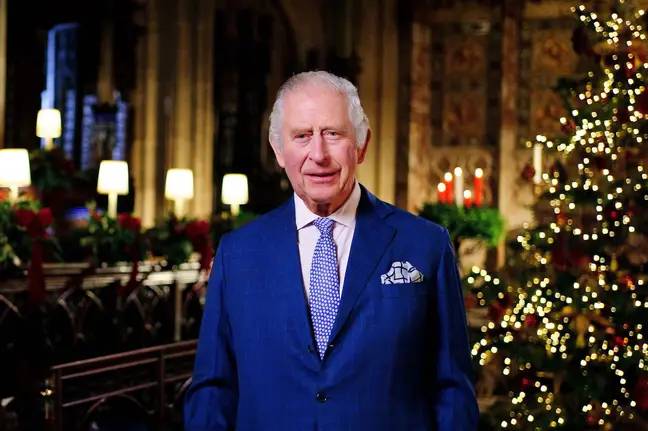 King Charles addressed the nation from St George's Chapel in his first Christmas speech. Credit: PA