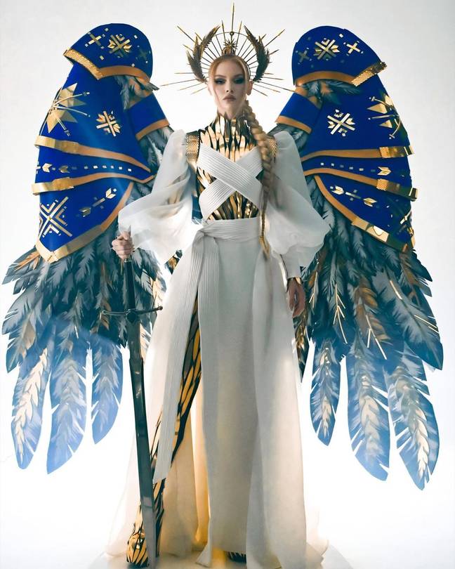 Viktoria Apanasenko wore a 'Warrior of Light' costume. Credit: Instagram/@missukraine_universe