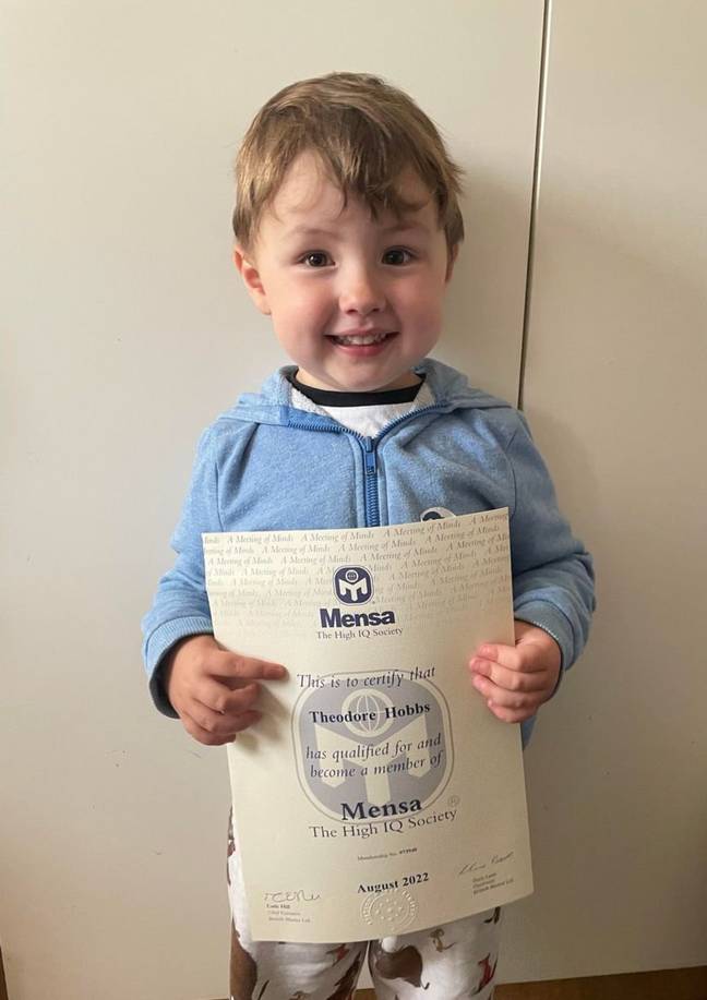 Teddy, three, has become the youngest Mensa member in Britain. Credit: SWNS