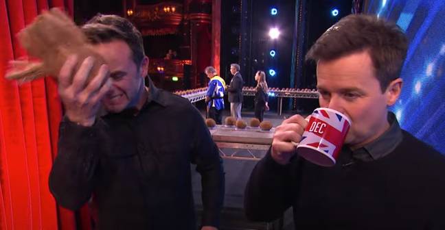 Ant decided to head-butt a coconut on tonight's show. Credit: ITV