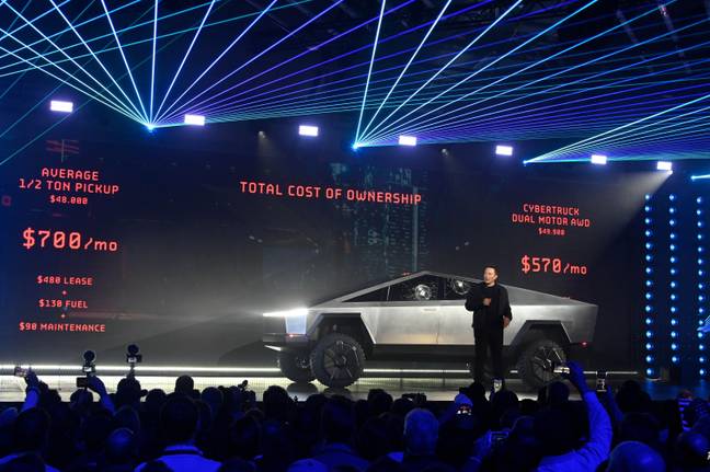 Elon Musk unveiling the Cybertruck, credit: Alamy