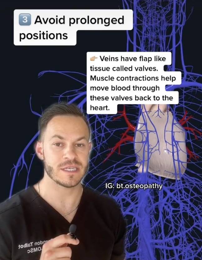 It's all to do with your veins, apparently. Credit: TikTok/@btosteopathy