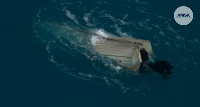The man's boat capsized this week, leaving him stranded. Credit: AMSA