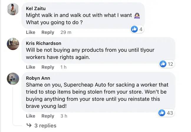 Numerous social media users criticised Supercheap Auto over the incident. Credit: Supercheap Auto/Facebook