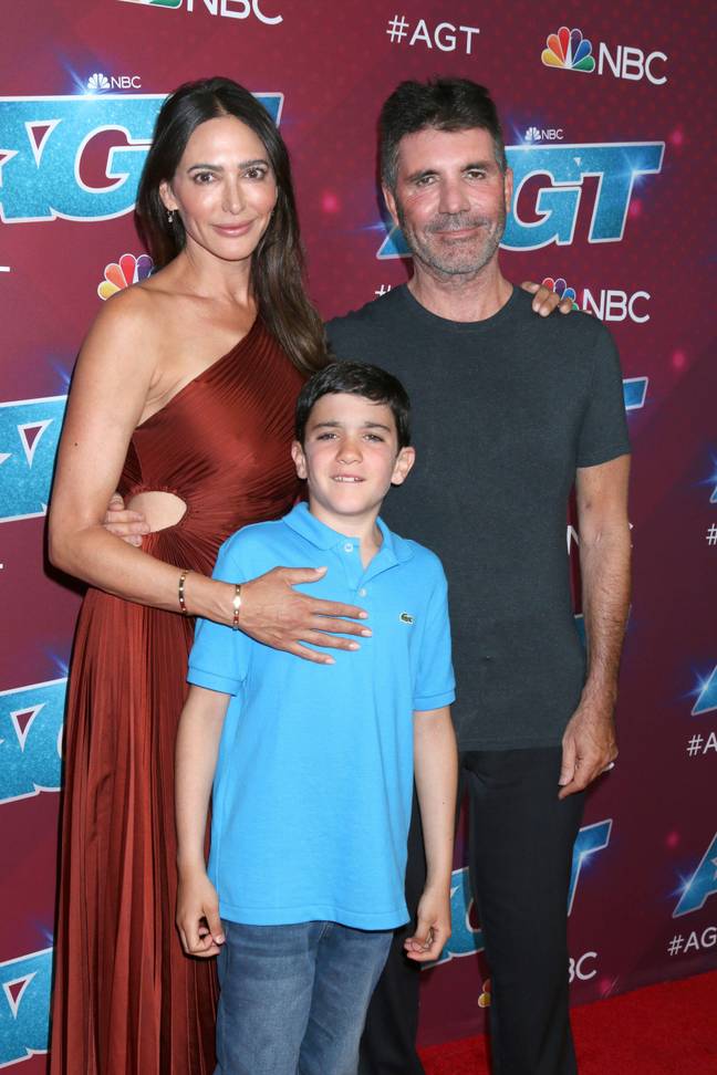 Simon Cowell with fiancée Lauren Silverman and son Eric. Credit: ZUMA Press, Inc. / Alamy Stock Photo  