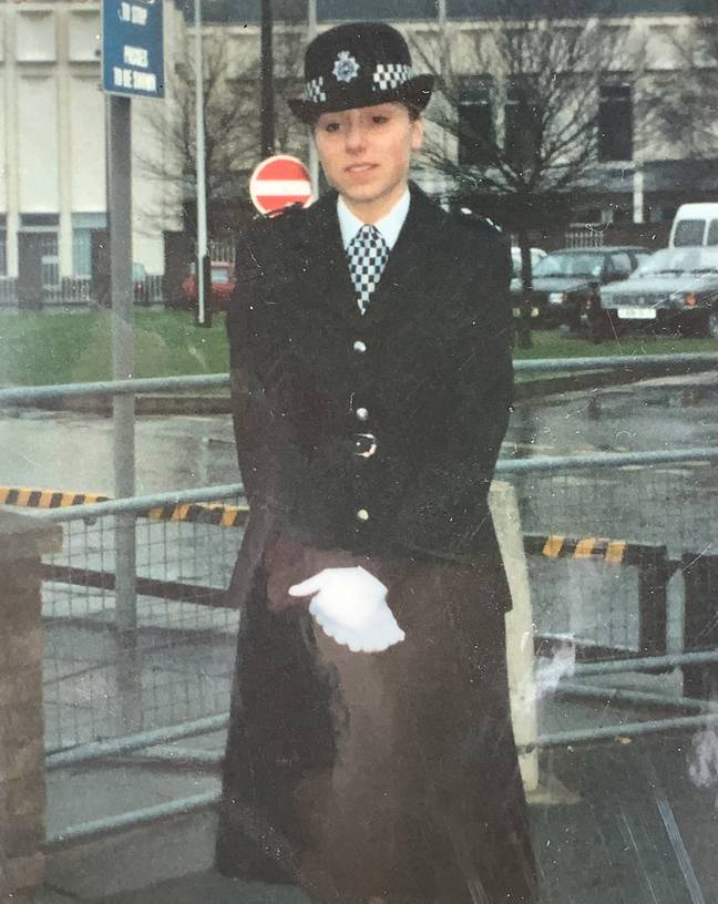 Michelle in her younger years as a police officer. Credit: SWNS