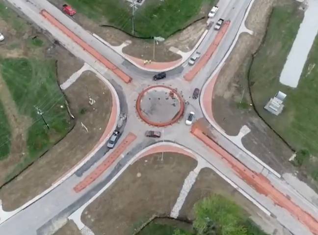 Walker Construction said it was a good example of how not to use a roundabout. Credit: Walker Construction