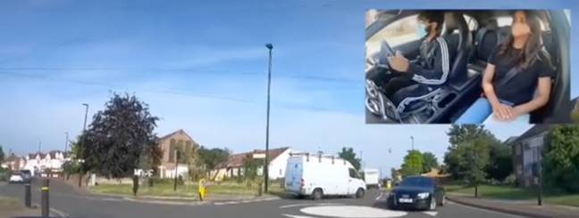 The driver tried to cut in front of a car at the roundabout. Credit: @clearviewdriving/TikTok