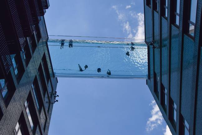 Only Embassy Gardens residents and guests can use the Sky Pool. Credit: Alamy