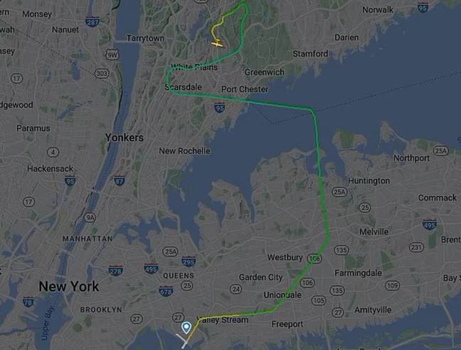 The plane's flight path showed it had attempted to make an emergency landing. Credit: Flightradar24