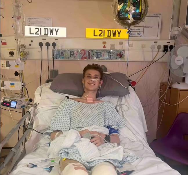 Levi Dewey had to have both legs amputated due to severe sepsis. Credit: GoFundMe/Lara Dewey